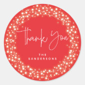 Sticker Rond Feux de Merci rouge (Devant)