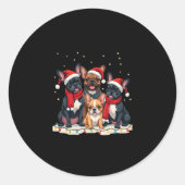 Sticker Rond Feux de Noël Chien-taureaux français Noël Chien-fr (Devant)