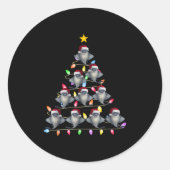 Sticker Rond Feux de Noël Hommes Femmes Père Noël Stingray Xma (Devant)