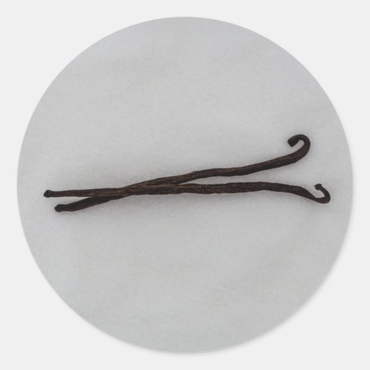 Sticker Rond Fève de vanille avec sucre (Devant)