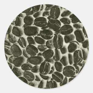 Sticker Rond fèves de café cacao