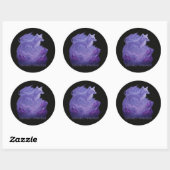 Sticker Rond Février Amethyst - Mystical Fox & Crystal (Feuille)