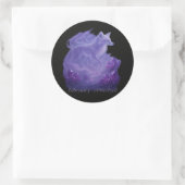 Sticker Rond Février Amethyst - Mystical Fox & Crystal (Sac)