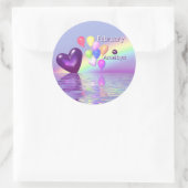 Sticker Rond Février Anniversaire Améthyst Coeur (Sac)