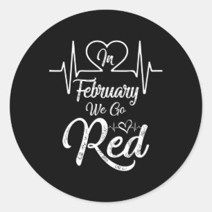 Sticker Rond Février Nous allons Red American Heart Disease Awa
