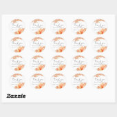 Sticker Rond Ffloral Merci shower de mariage (Feuille)
