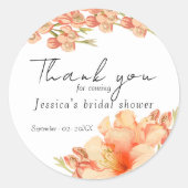 Sticker Rond Ffloral Merci shower de mariage (Devant)