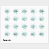 Sticker Rond Fiançailles à l'aquarelle de script moderne (Feuille)