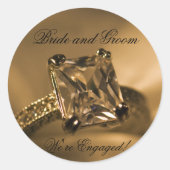 Sticker Rond Fiançailles d'enveloppe de la bague de diamant Pri (Devant)