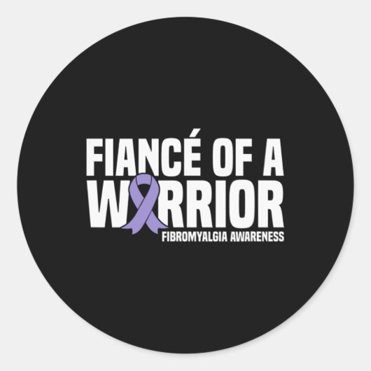 Sticker Rond Fiance D'Un Guerrier Sensibilisation À La Fibromya (Devant)