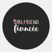 Sticker Rond Fiancee Fiance Engaged Couples Matching Christmas (Devant)
