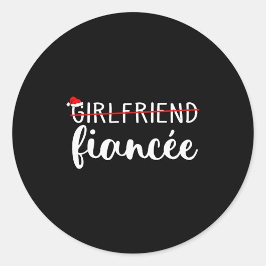 Sticker Rond Fiancee Fiance Engaged Couples Matching Christmas (Devant)