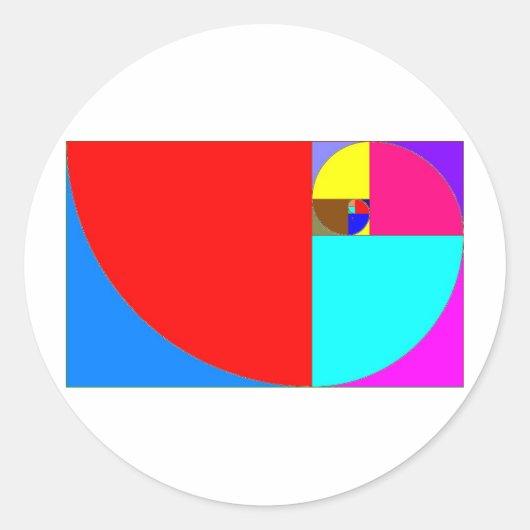 Sticker Rond fibonacci espiral (Devant)