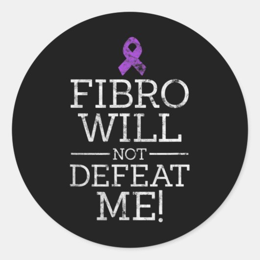 Sticker Rond Fibro Ne Me Défendra Pas Fibromyalgie Sensibilisat (Devant)