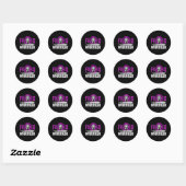 Sticker Rond Fibro Warrior. Sensibilisation à la fibromyalgie v (Feuille)