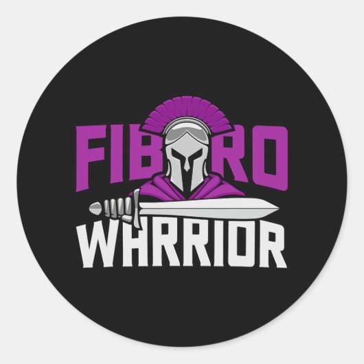 Sticker Rond Fibro Warrior. Sensibilisation à la fibromyalgie v (Devant)
