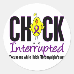Sticker Rond Fibromyalgie Chick Interrompu