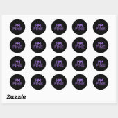 Sticker Rond Fibromyalgie fine guerrier Fibro Sensibilisation V (Feuille)