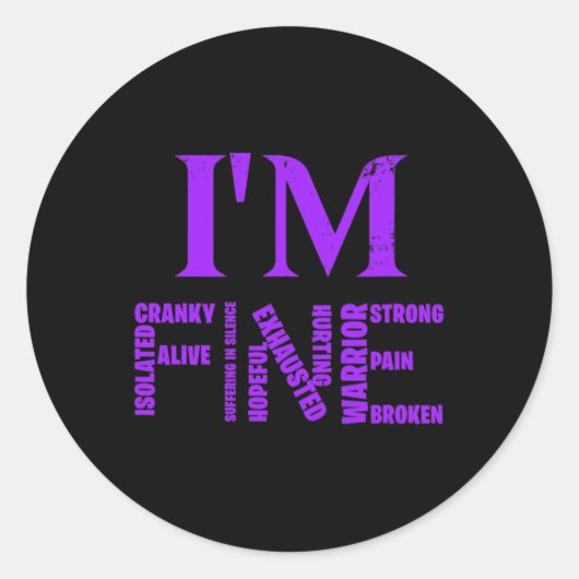 Sticker Rond Fibromyalgie fine Sensibilisation à la douleur chr (Devant)