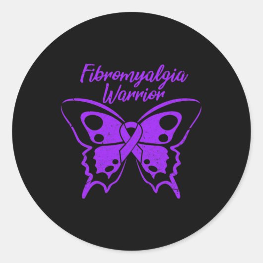Sticker Rond Fibromyalgie Guerrier Fibro Sensibilisation Beurre (Devant)