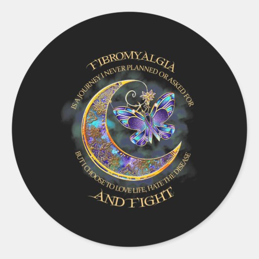 Sticker Rond Fibromyalgie - Sensibilisation à la fibromyalgie 1 (Devant)