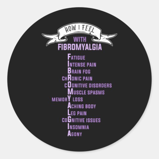 Sticker Rond Fibromyalgie Spoonie & Fibro Sensibilisation C (Devant)