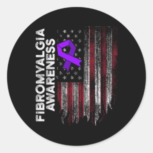 Sticker Rond Fibromyalgie Survivant Fier Guerrier 11