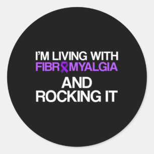 Sticker Rond Fibromyalgie Survivant vivant Guerrier vivant