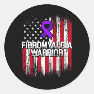 Sticker Rond Fibromyalgie Survivor Fier Guerrier