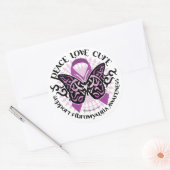 Sticker Rond Fibromyalgie Tribal des papillons (Enveloppe)