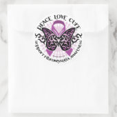 Sticker Rond Fibromyalgie Tribal des papillons (Sac)