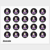 Sticker Rond Fibromyalgie Unicorne - Fibro Warria (Feuille)