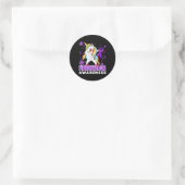 Sticker Rond Fibromyalgie Unicorne - Fibro Warria (Sac)