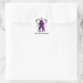 Sticker Rond Fibrose kystique Paix amour Cure Papillon 2 (Sac)