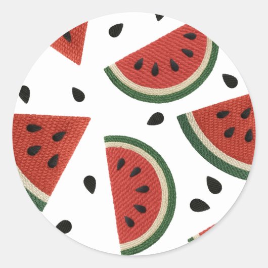 Sticker Rond Ficelle pastèque de quelque manière que vous la dé (Devant)