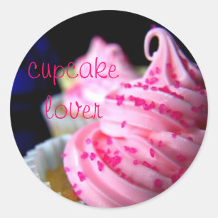 Sticker Rond Fiche autocollante de l'amant Cupcake