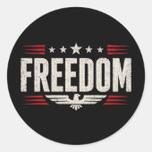 Sticker Rond Fiche de conception graphique de liberté patriotiq (Devant)