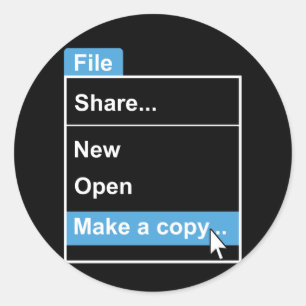 Sticker Rond Fichier faire une copie de l'informatique