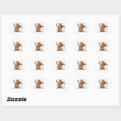 Sticker Rond fiddler capybara (Feuille)