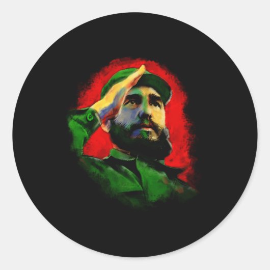 Sticker Rond Fidel Castro (Devant)