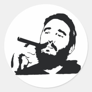 Sticker Rond Fidel Castro avec l'autocollant de portrait de