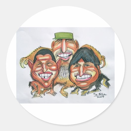 Sticker Rond fidel castro, hugo chavez, evo morales (Devant)