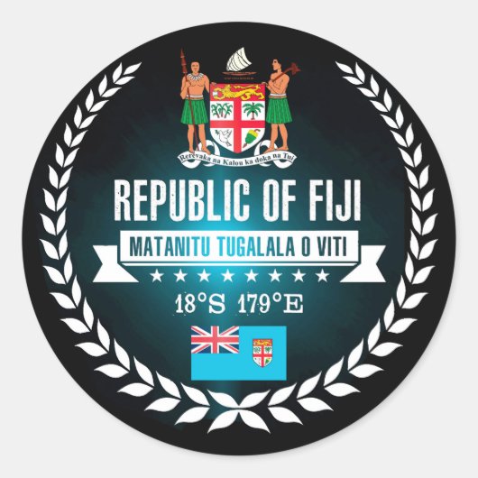 Sticker Rond Fidji (Devant)