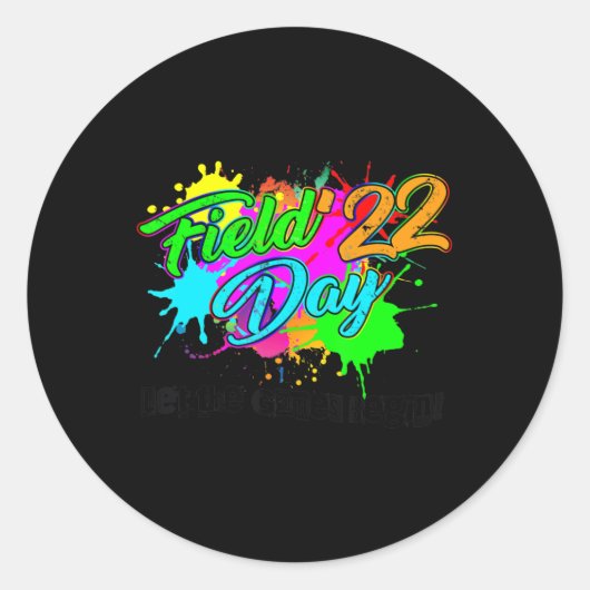 Sticker Rond Field Day 2022 Laisser Les Jeux Commencer Les Enfa (Devant)