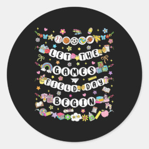 Sticker Rond Field Day 2025 Laisser Les Jeux Commencer L'Amitié