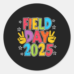 Sticker Rond Field Day 2025 School Event Games Enseignant Enfan