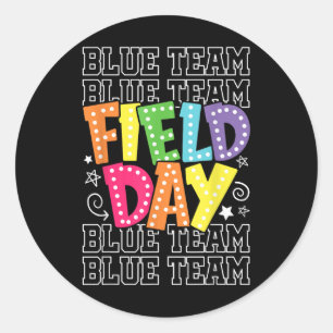 Sticker Rond Field Day Blue Team Color War Camp Team Jeu Compe