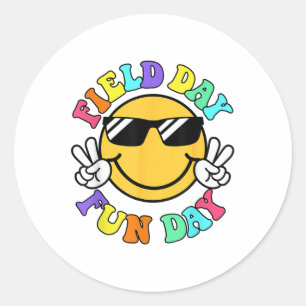 Sticker Rond Field Day Fun Day Smile Face Enseignants Field Da