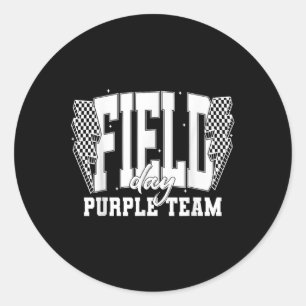 Sticker Rond Field Day Purple Team Couleur Guerre Camp Équipe J