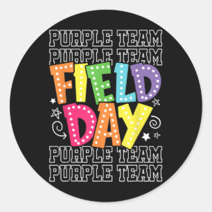 Sticker Rond Field Day Purple Team Couleur Guerre Camp Équipe J